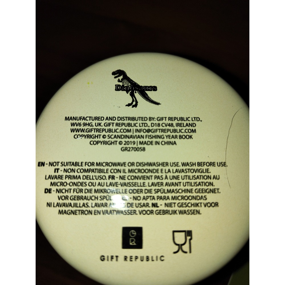 Gift Republic Dinosaur Skeleton Enamel Mug Cream Tyrannosaurus Rex GR270058 NEW - Picture 4 of 5